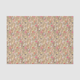 Musical Notes print - taupe tan, multi Tissue Paper