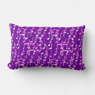 Musical Notes print - violet purple, multi Lumbar Cushion