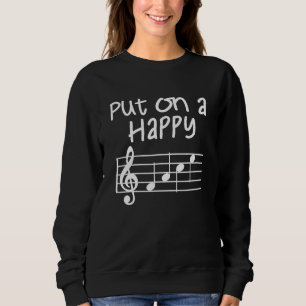 Musical Notes Put On A Happy Face Cute Music Lovin Sweatshirt