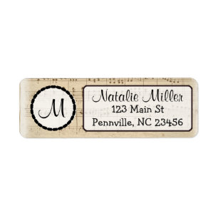 Musical Notes Return Address Labels