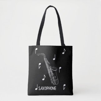 Musical Notes Saxophone Tote Bag