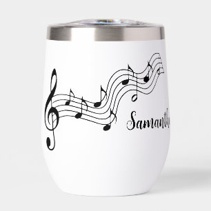 Musical Notes Score Design Thermal Wine Tumbler