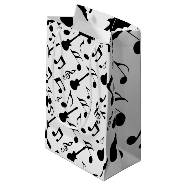 Musical Notes - Sheet Music Design Small Gift Bag (Front Angled)