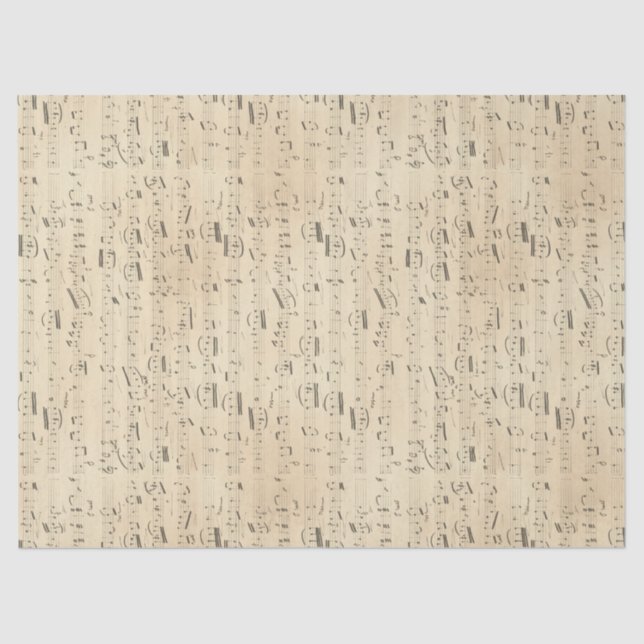 Musical Notes Sheet Music on Tan Decoupage (Front)