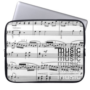 musical notes simple laptop sleeve
