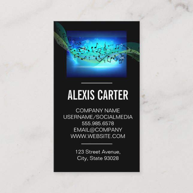 Musical Notes | Sound Engineer Business Card (Front)