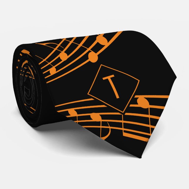 MUSICAL NOTES Staves | Monogram Tie (Rolled)