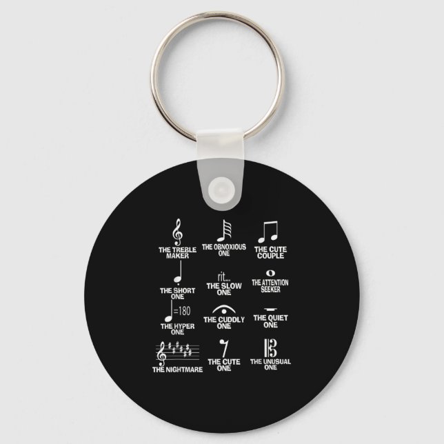 Musical Notes Symbol Definition Humor Funny Christ Key Ring (Front)