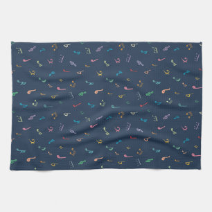 Musical notes tea towel