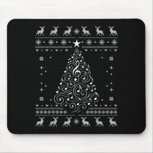 Musical Notes Tree Christmas Ugly Sweater Xmas  Mouse Pad