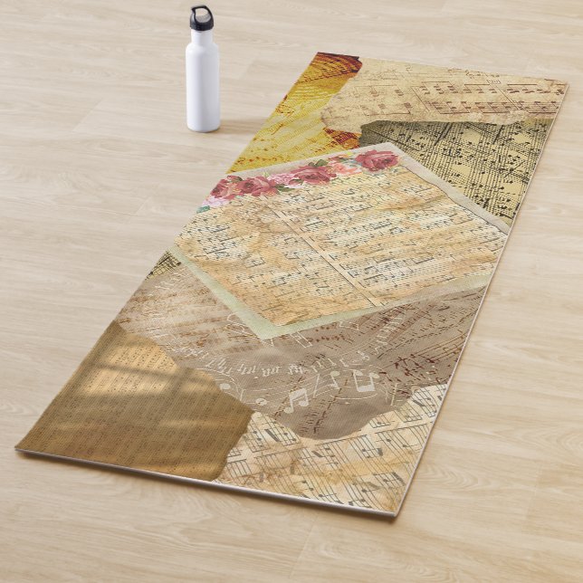 Musical Notes Vintage Sheet Music Yoga Mat (In Situ)