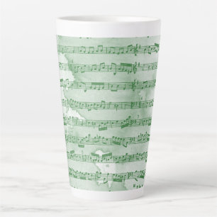Musical notes watercolor latte mug