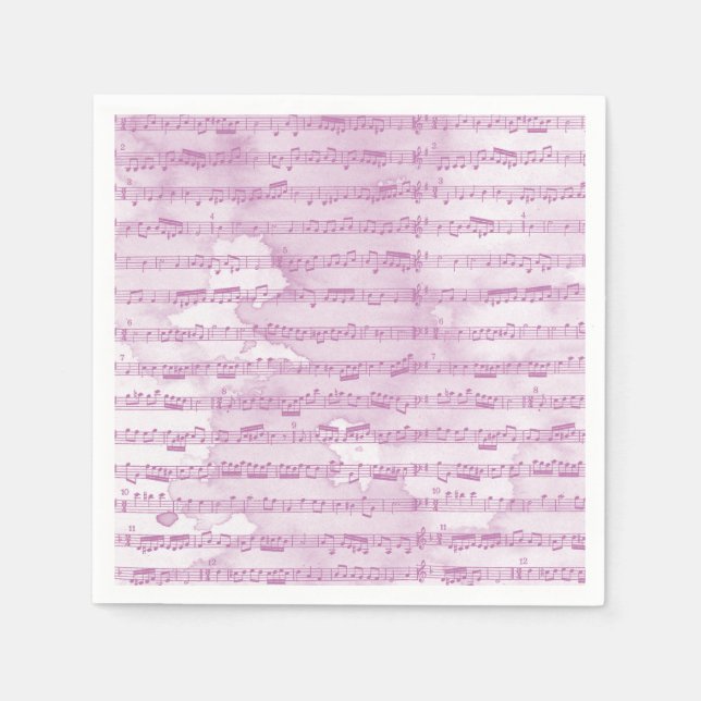 Musical notes watercolor napkin (Front)