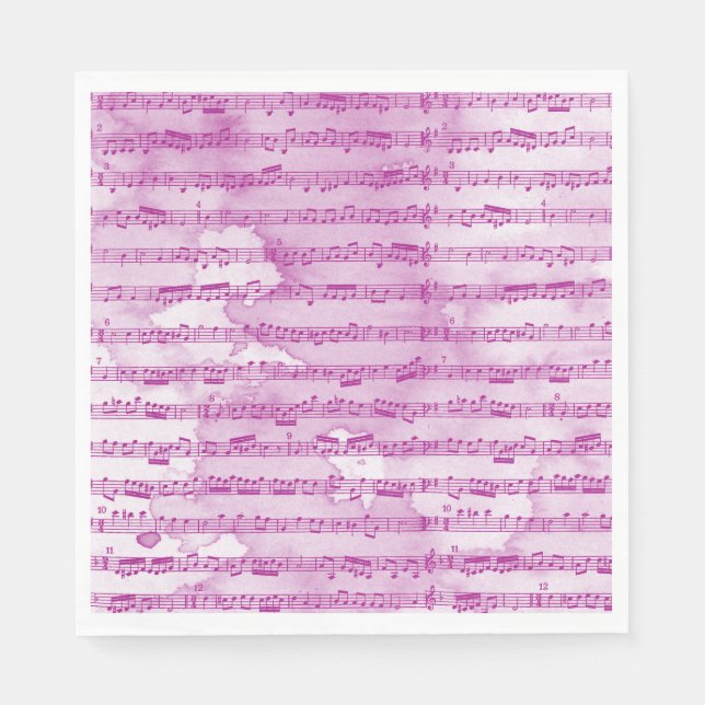 Musical notes watercolor napkin (Front)