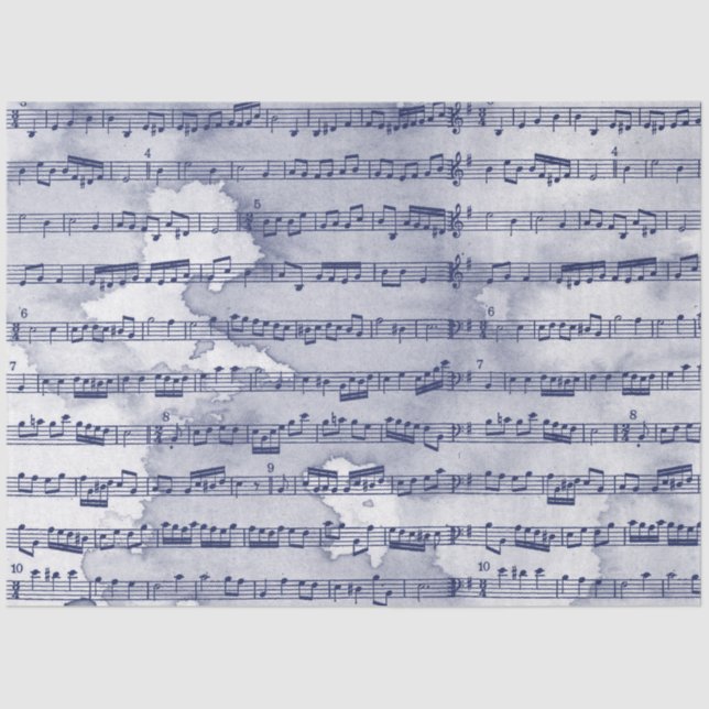 Musical notes watercolor tissue paper (Front)