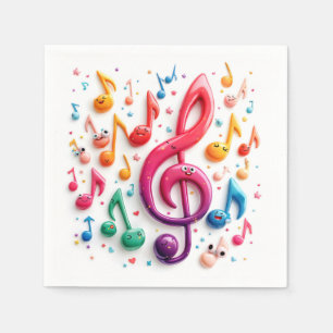 Musical Notes With Eyeballs Napkin