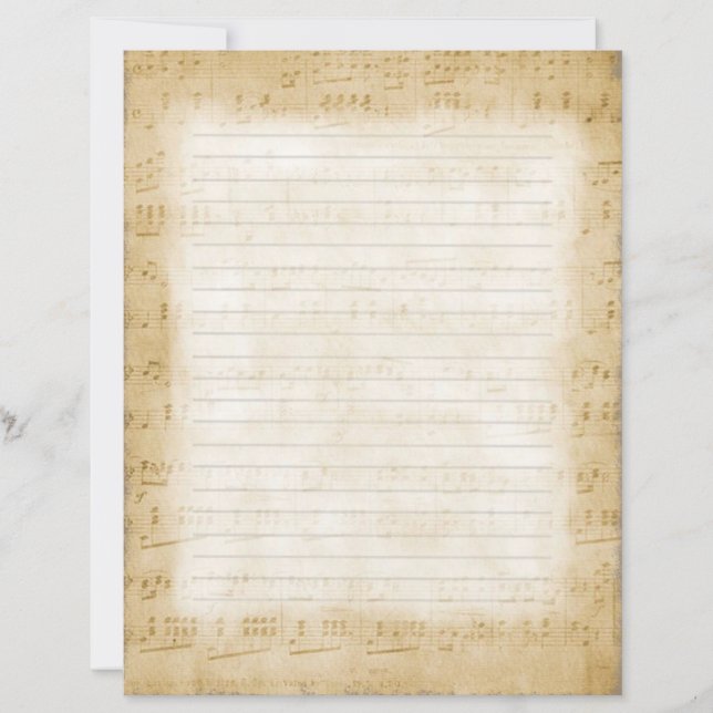 Musical Notes Writing Paper Lined Stationery (Front)