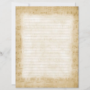 Musical Notes Writing Paper Lined Stationery