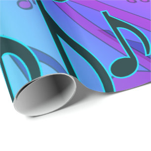 Musical Pattern Dreamy Swirly Music Notes Wrapping Paper