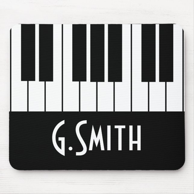 Musical Piano Keys | Add Your Name Mouse Pad (Front)