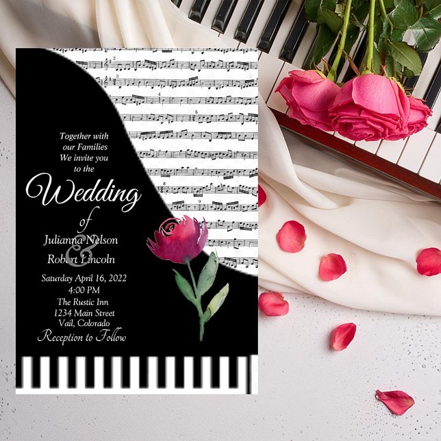 Musical Piano theme wedding invitation (Creator Uploaded)