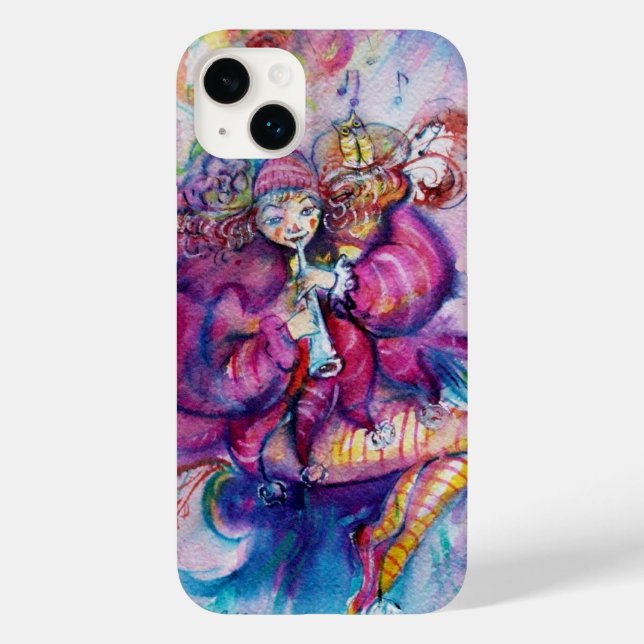 MUSICAL PINK CLOWN WITH OWL Case-Mate iPhone CASE (Back)
