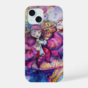 MUSICAL PINK CLOWN WITH OWL iPhone 15 CASE