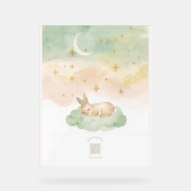  Musical QR Code Nursery Decor Acrylic Sign (Front)