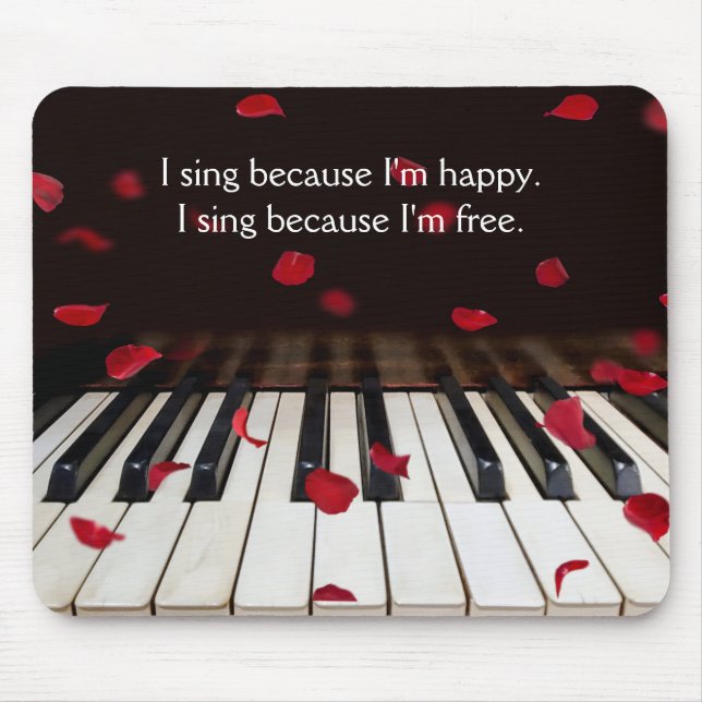 Musical Quote on Piano Keys Mouse Pad (Front)
