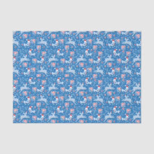 Musical reindeers & birds Christmas tissue paper