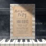 Musical Retirement Party Vintage Old Music Notes Invitation<br><div class="desc">Vintage Old Music Sheet Musical Retirement Party Invitations.</div>