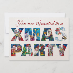 MUSICAL SANTA AND SNOWMAN XMAS NIGHT PARTY INVITATION