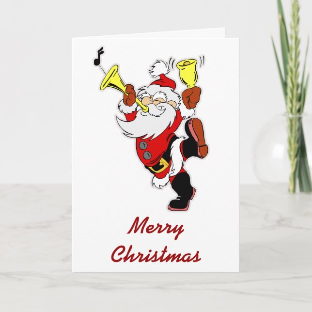 Musical Santa Claus Holiday Card (Front)