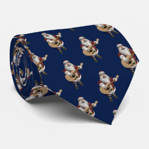 Musical Santa Claus Loves Playing Accoustic Guitar Tie