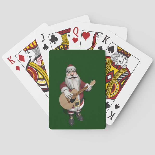 Musical Santa Claus Playing Christmas Songs Cards (Back)