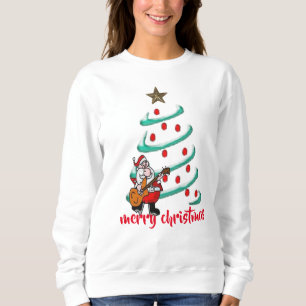 musical santa merry Christmas tree funny design Sweatshirt