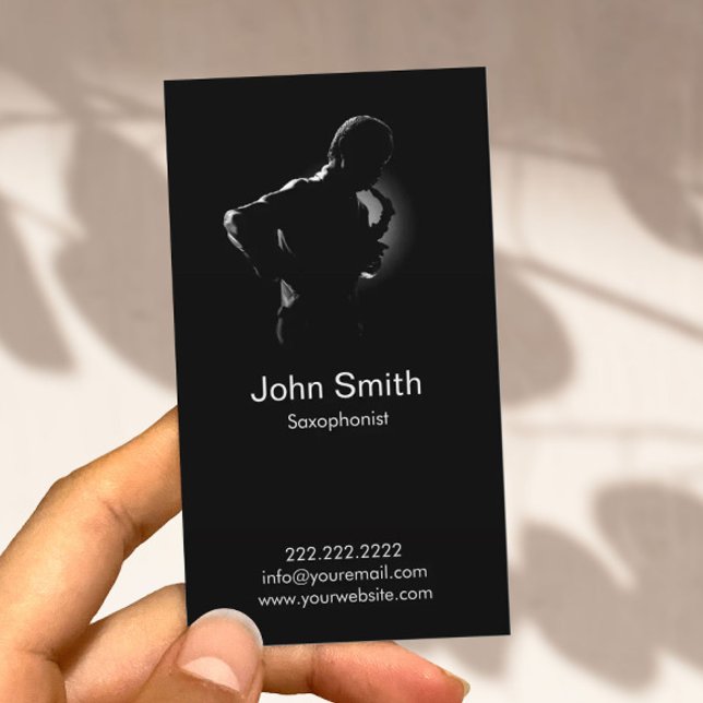 Musical Saxophone Player Jazz Music Business Card (Creator Uploaded)