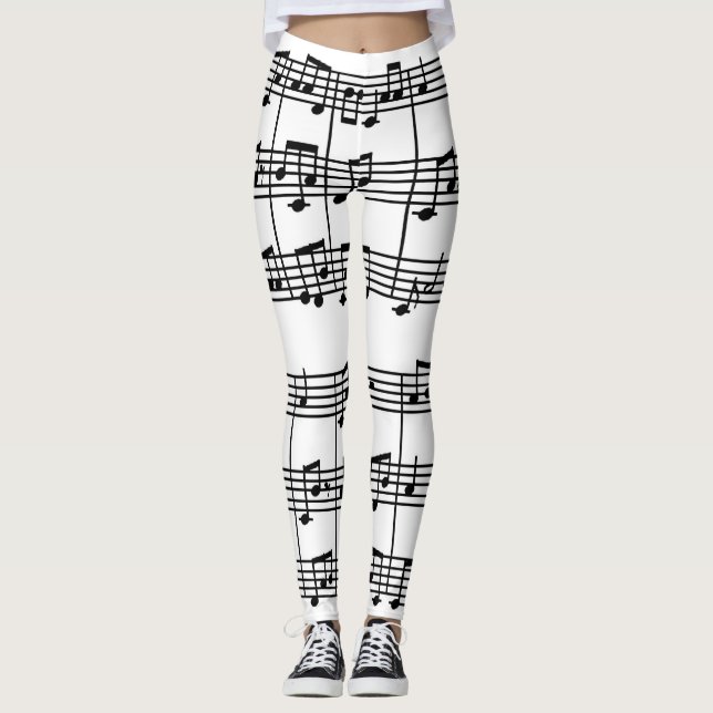 Musical Score All-Over Print Leggings (Front)