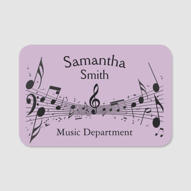 Musical Score Design Name Tag (Front)