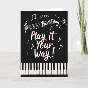 Musical Script Birthday Card