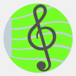 Musical Sheet Emoji Classic Round Sticker