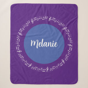 Musical Sherpa Blanket Customised Name