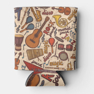 Musical Sketch: Colourful Vintage Seamless. Can Cooler