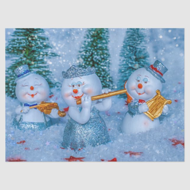 musical snow people tissue paper (Front)