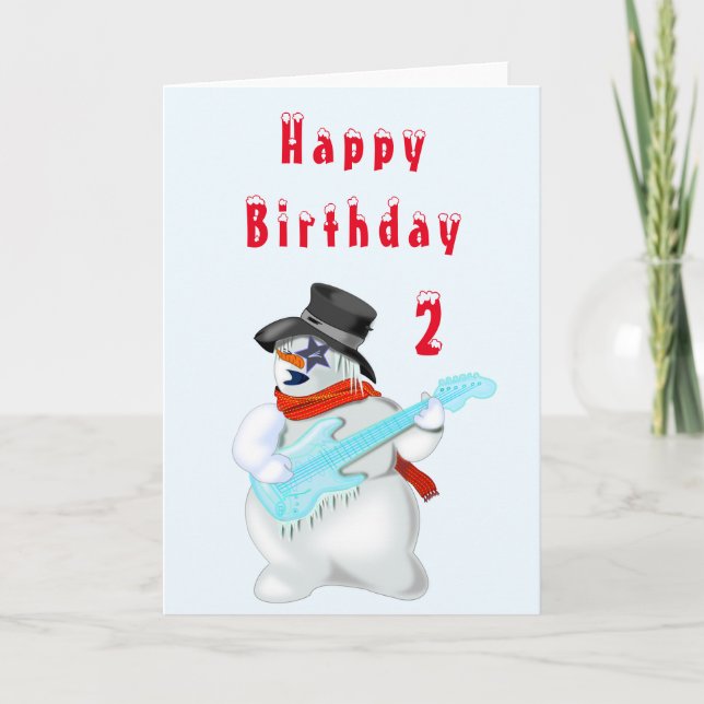 Musical Snowman Baby Birthday Card (Front)