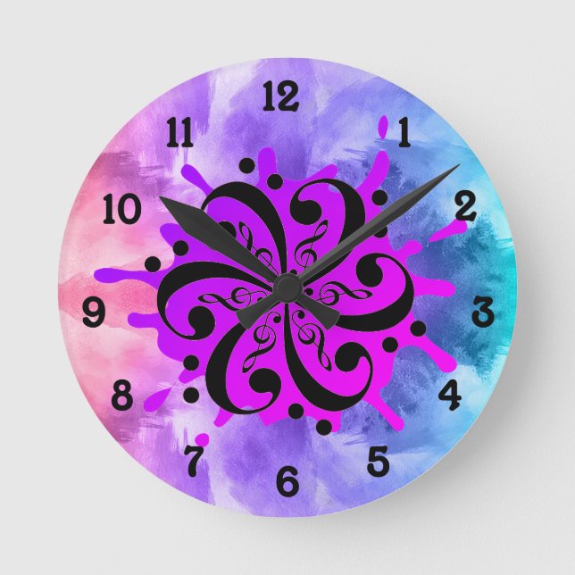 Musical Splash Round Clock (Front)