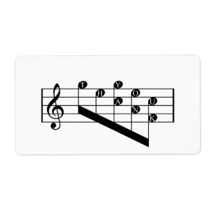 Musical Staff Treble Clef Thank You Notes Design