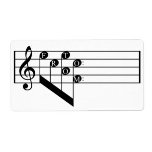 Musical Staff Treble Clef To From Notes Gift Tag