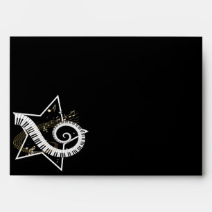 Musical Star Golden Notes Envelope