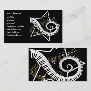 Musical Star golden notes Music Business Card